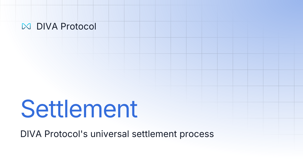 Settlement | DIVA Protocol