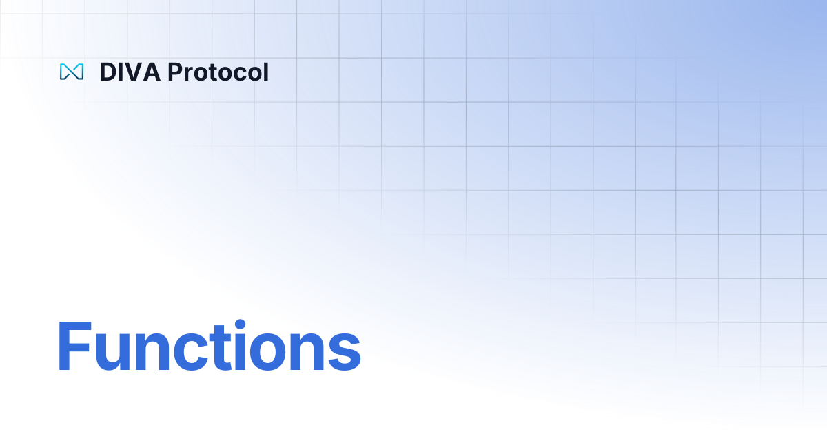 Functions | DIVA Protocol